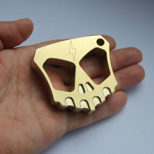Creative Two Hole Brass Knuckle Dusters Mini Backpack Outdoor Keychain