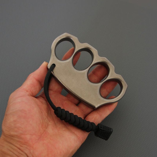 Classic Titanium Knuckle Dusters EDC Tool with Random Rope