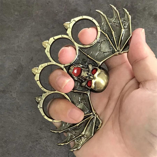 Bat Shape Zinc Alloy Creative Knuckle Dusters Four-hole Weighted Outdoor Tool