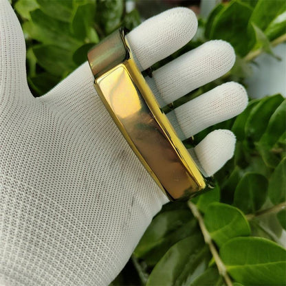 Thickened Classic Knuckle Dusters Anodized Gold-plated Polished Outdoor Large Hole Tool