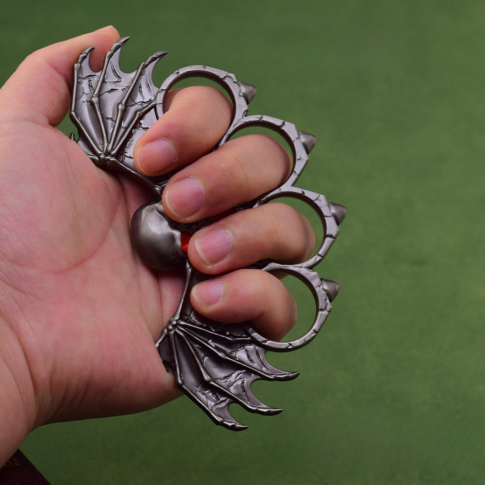 Bat Shape Zinc Alloy Creative Knuckle Dusters Four-hole Weighted Outdoor Tool