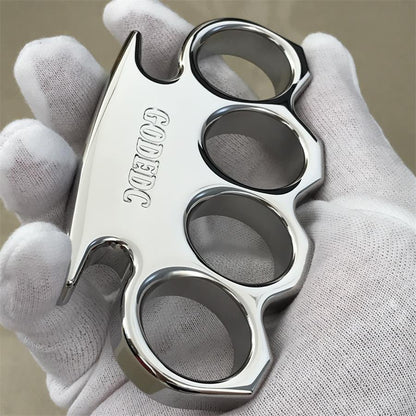 GODEDC Classic Mirror Steel Knuckle Dusters Outdoor Tool with Chamfering Design
