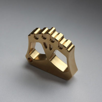 Creative Two Hole Brass Knuckle Dusters Mini Backpack Outdoor Keychain