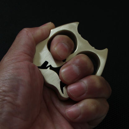 Thickened Dog Head Brass Knuckle Dusters Two-hole Outdoor Tool