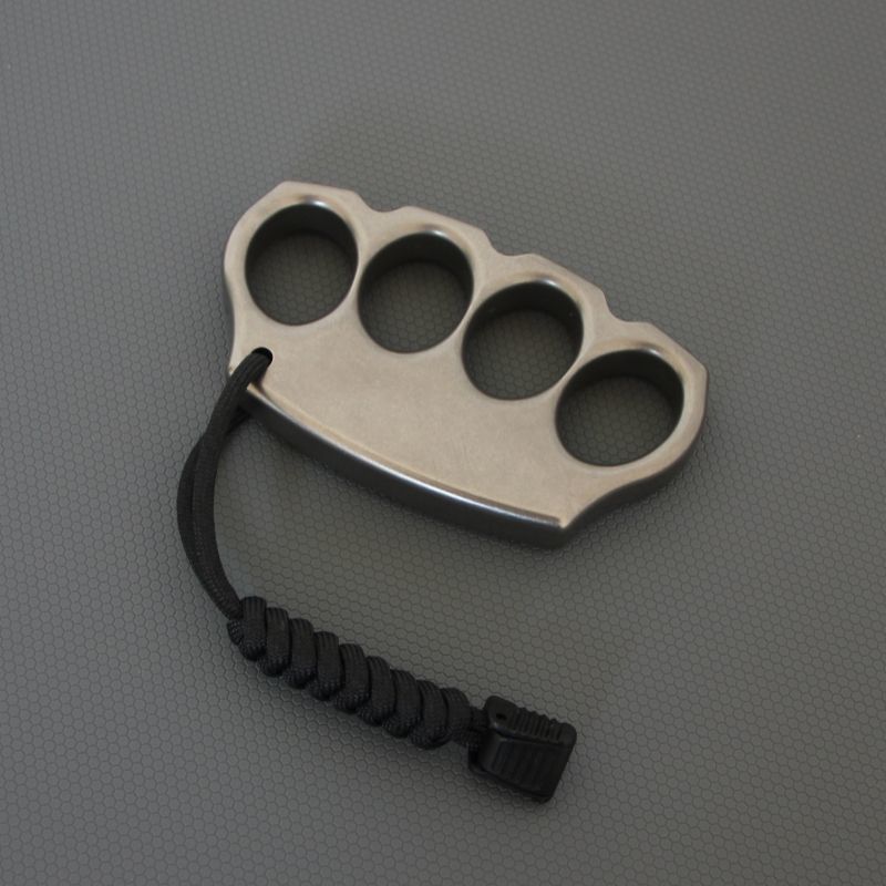 Classic Titanium Knuckle Dusters EDC Tool with Random Rope