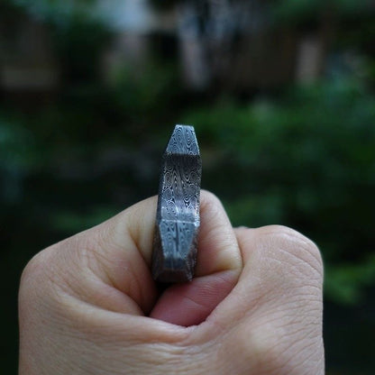 Damascus One Hole Knuckle Dusters with Damask Bottle Opener