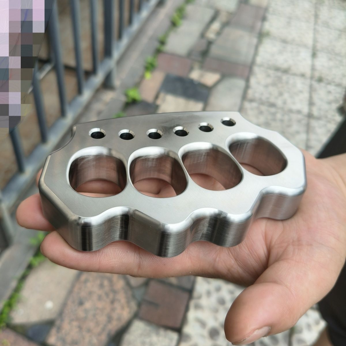 Thickened Steel Knuckle Dusters Four-hole Outdoor Tool