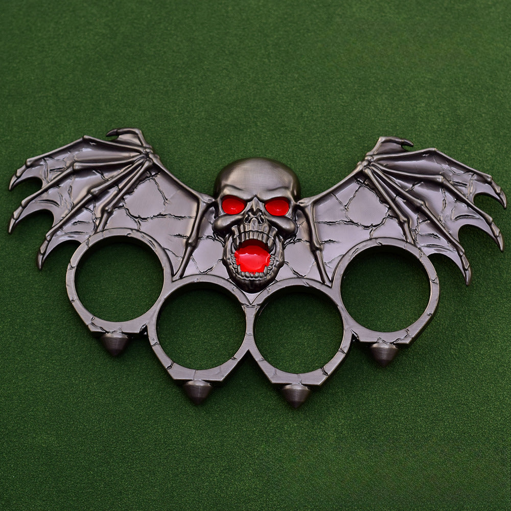 Bat Shape Zinc Alloy Creative Knuckle Dusters Four-hole Weighted Outdoor Tool