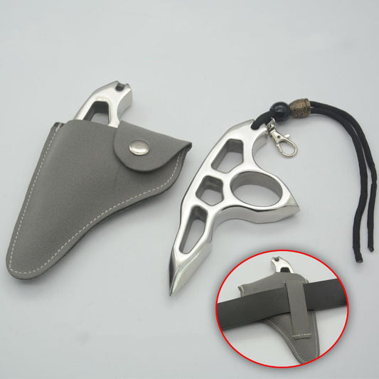 Thickened Steel Single Hole EDC Knuckle Dutsers With Binding Rope