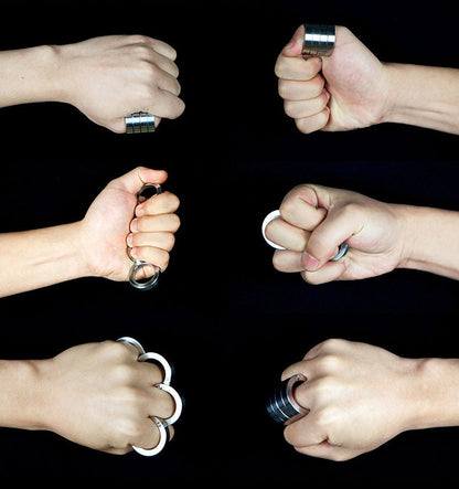 Four Finger Stainless Steel Foldable Knuckle Dusters