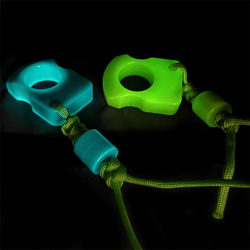 Single Hole PA Plastic Fluorescent Outdoor Portable EDC Knuckle Dusters
