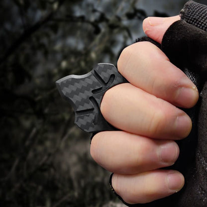 Various Styles of Carbon Fiber Knuckle Dusters Single Finger Keychain Backpack
