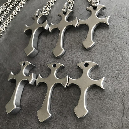 Outdoor Titanium Cross Pendant Knuckle Dusters