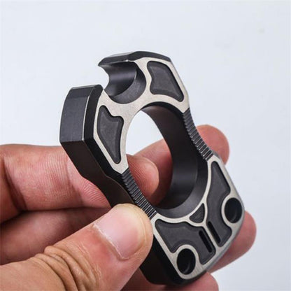 Single Finger TC4 Titanium Black Mini Knuckle Dusters