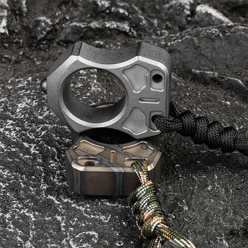 Handmade Titanium Knuckle Dusters Portable Single Hole EDC Outdoor Keychain