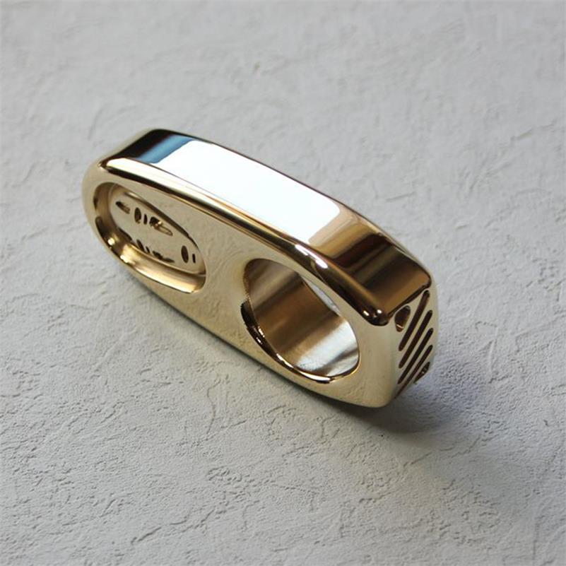 Mini Exquisite Brass Knuckle Dusters One Hole EDC Backpack Outdoor Tool