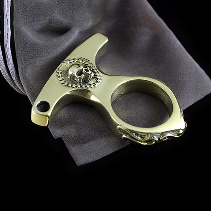 Vintage Skull Brass EDC Portable Knuckle Dusters