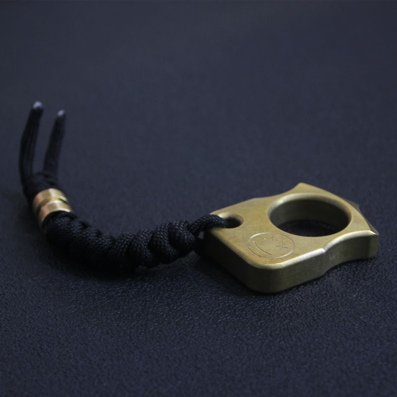 Single Hole Brass Knuckle Dusters Mini EDC Backpack Tool