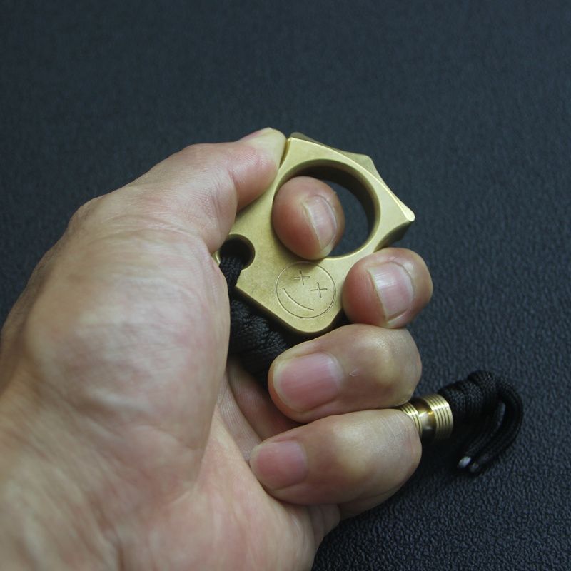 Single Hole Brass Knuckle Dusters Mini EDC Backpack Tool