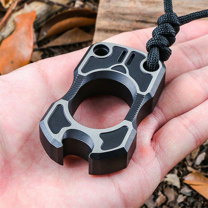 Single Finger TC4 Titanium Black Mini Knuckle Dusters