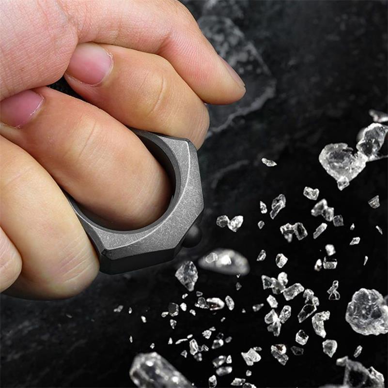 Handmade Titanium Knuckle Dusters Portable Single Hole EDC Outdoor Keychain