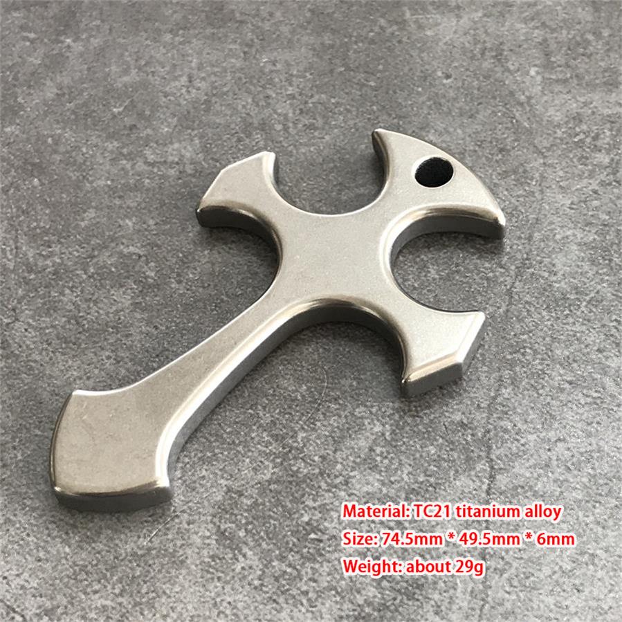 Outdoor Titanium Cross Pendant Knuckle Dusters