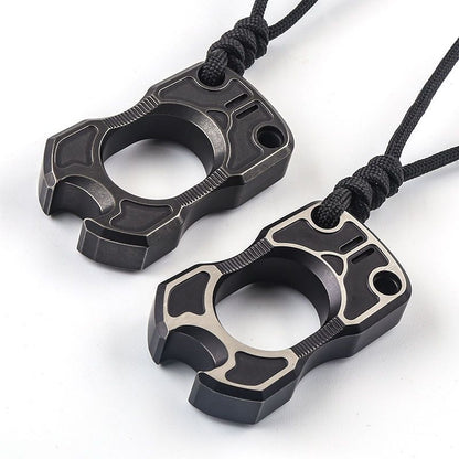 Single Finger TC4 Titanium Black Mini Knuckle Dusters
