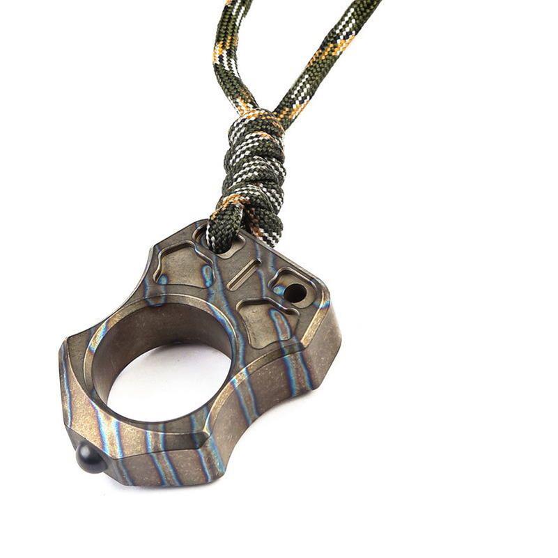 Handmade Titanium Knuckle Dusters Portable Single Hole EDC Outdoor Keychain