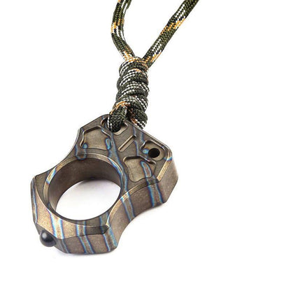 Handmade Titanium Knuckle Dusters Portable Single Hole EDC Outdoor Keychain