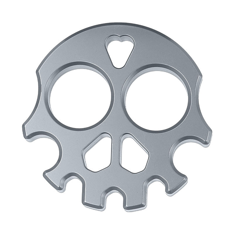 Skull Multifunctional EDC Tool with Surface Silver Titanium Plating Knuckle Dusters
