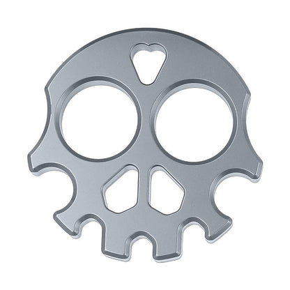 Skull Multifunctional EDC Tool with Surface Silver Titanium Plating Knuckle Dusters