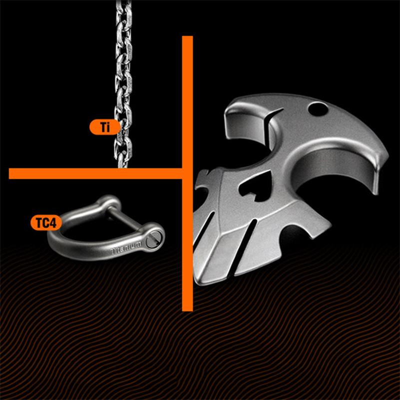 Mini Titanium Backpack Knuckle Dusters Outdoor Easy Carry EDC Tool