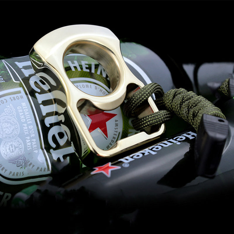 Round Arc Brass Knuckle Dusters Portable EDC Bottle Opener