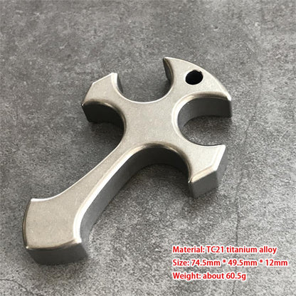 Outdoor Titanium Cross Pendant Knuckle Dusters