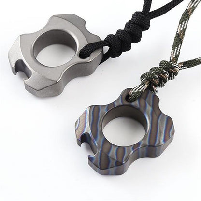 Mini Titanium Knuckle Dusters Bottle Opener Pendant Backpack Keychain
