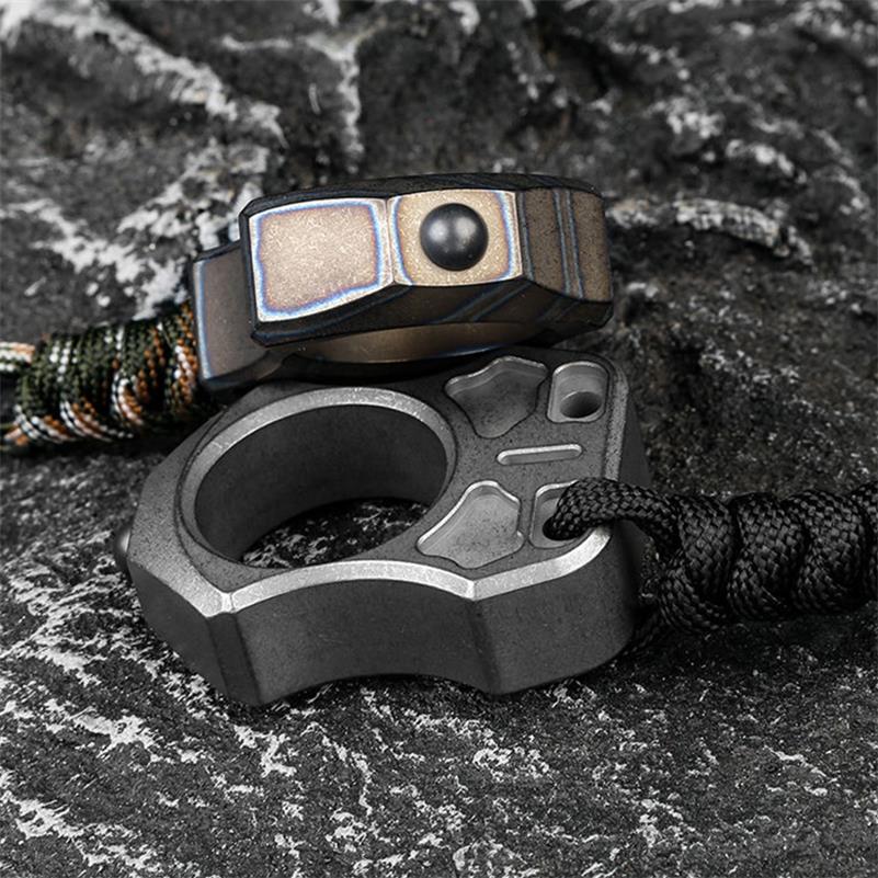 Handmade Titanium Knuckle Dusters Portable Single Hole EDC Outdoor Keychain