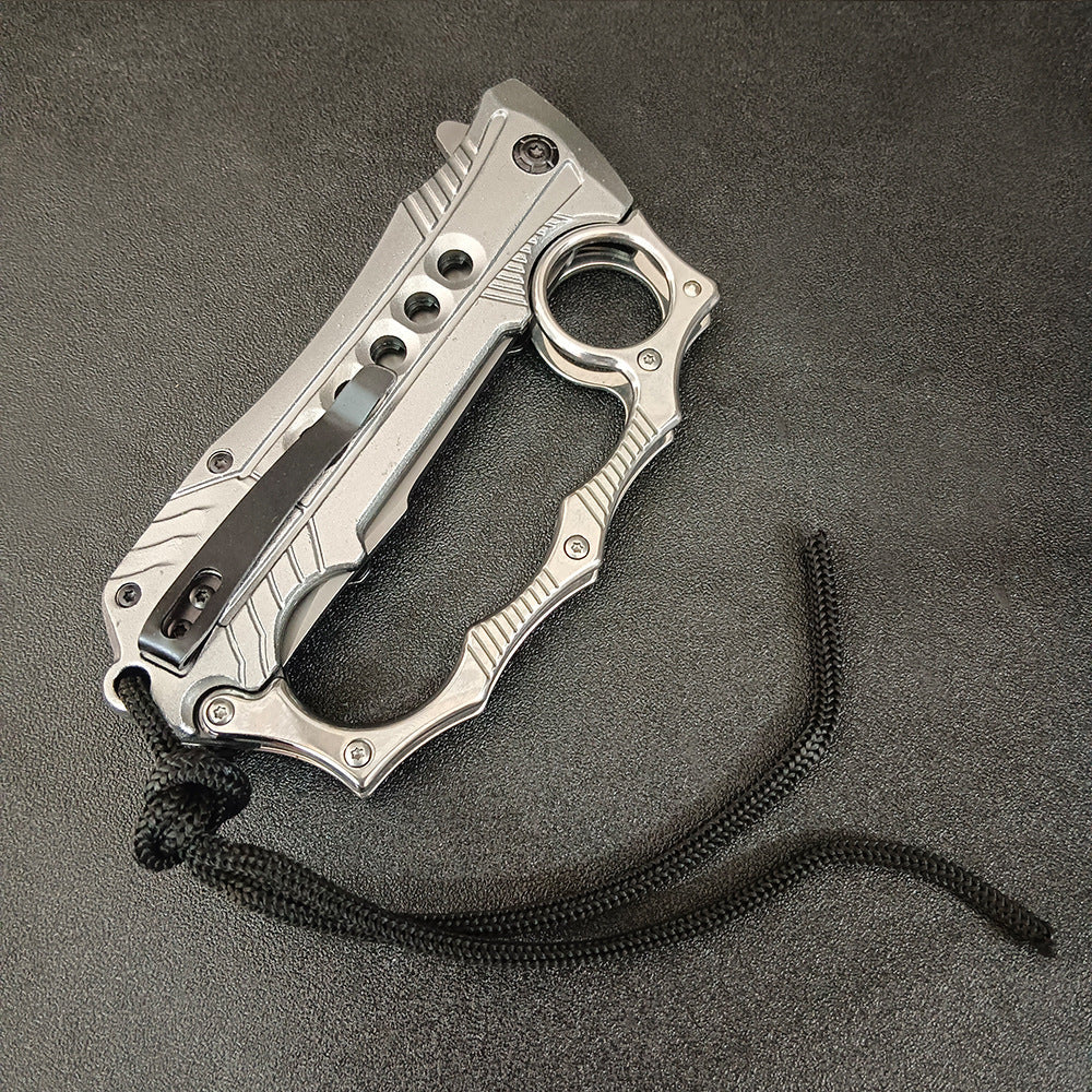 Foldable Outdoor Portable EDC Two-in-one Knuckle Dusters Knife