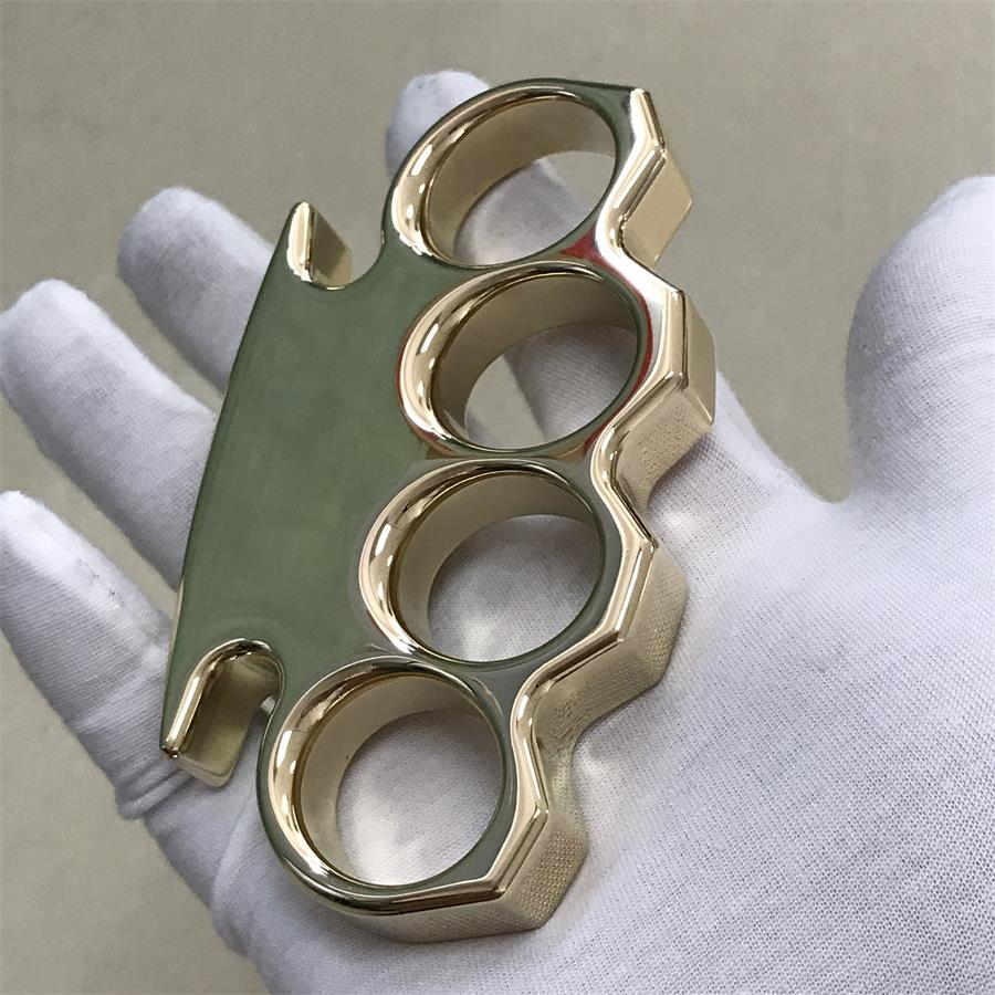 Mirror Polished Classic Brass Large Hole Knuckle Dusters Outdoor Tool