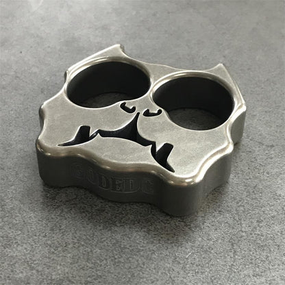 GODEDC Titanium TC21 Dog Head Knuckle Dusters Two Hole Outdoor Tool