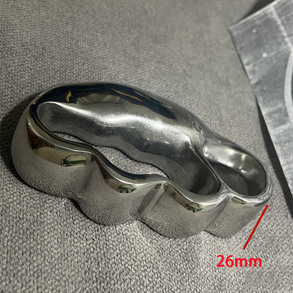 Creative Personalized Left Knuckle Dusters and Right Hand Irregular Hole Outdoor Polishing Tool