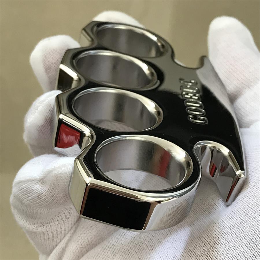 GODEDC Classic Mirror Steel Knuckle Dusters Outdoor Tool with Chamfering Design