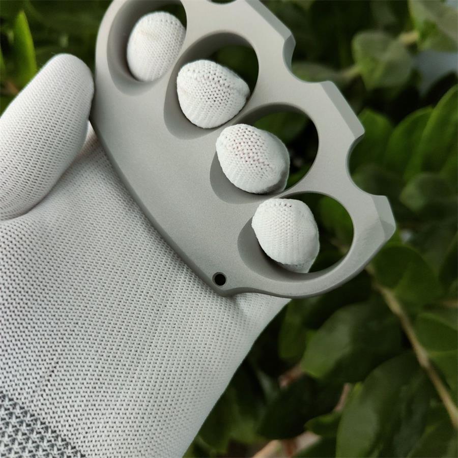 Sandblasted Titanium Alloy Four Hole Knuckle Dusters