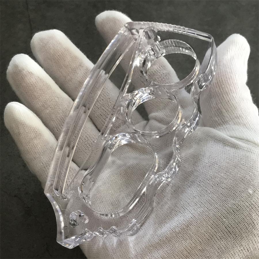 Plastic Transparent Knuckle Dusters Outdoor Edc Big Hole Tool