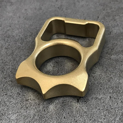 Stonewashed Brass Knuckle Dusters Bottle Opening EDC Keychain Backpack EDC Tool