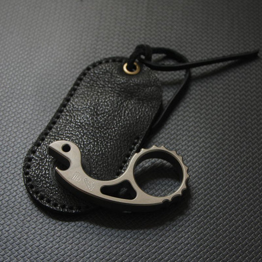 Titanium Alloy Snail Multi-function Bottle Opener Keychain Backpack EDC Knuckle Dusters