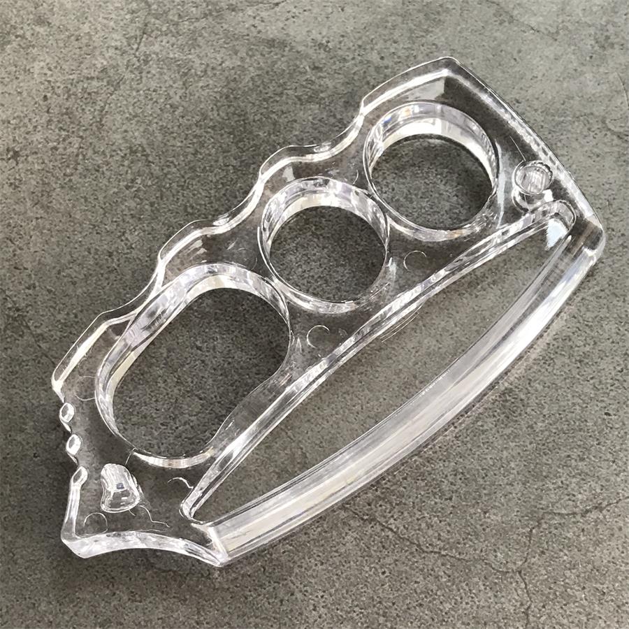 Plastic Transparent Knuckle Dusters Outdoor Edc Big Hole Tool