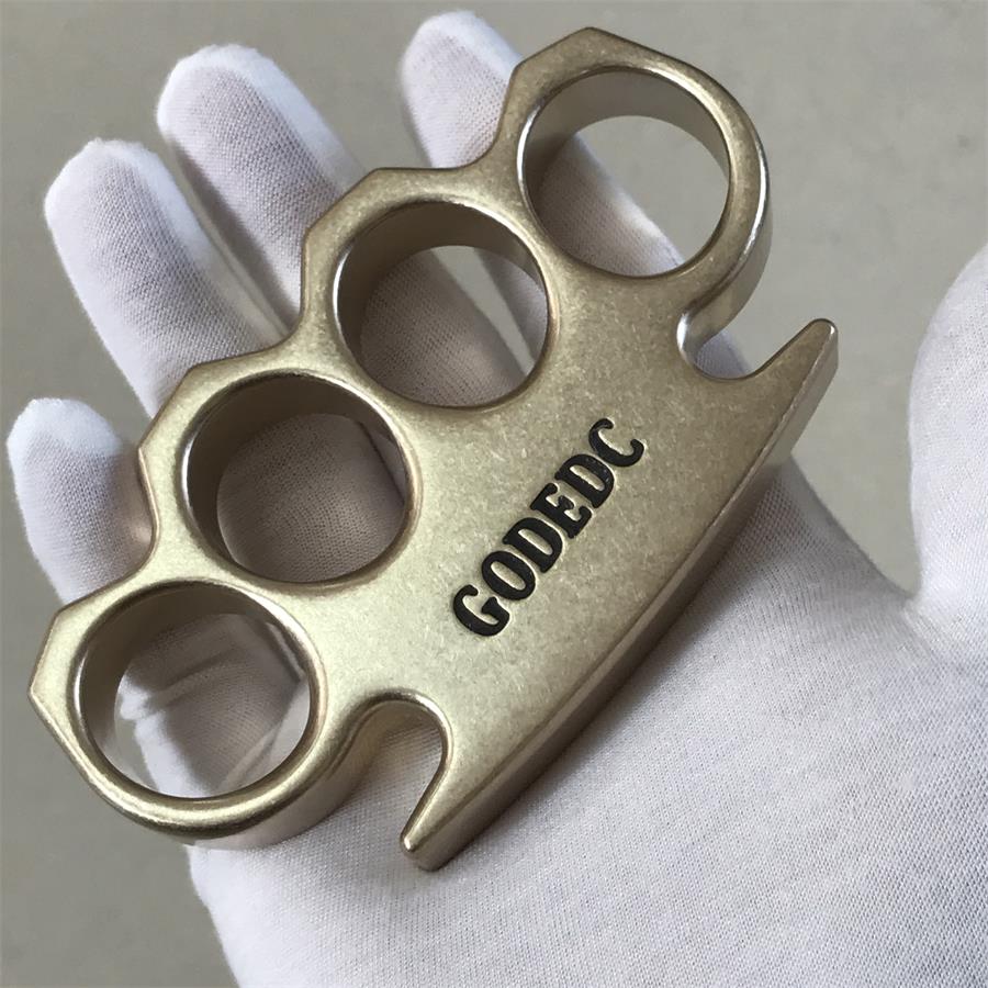 GODEDC Stonewashed Classic Brass Knuckle Dusters Outdoor Tool