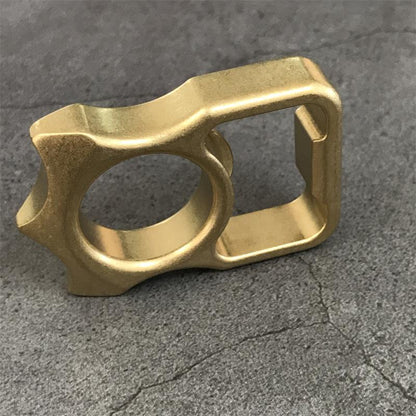 GOODEDC Stonewashed Brass Knuckle Dusters Bottle Opening EDC Keychain Tool