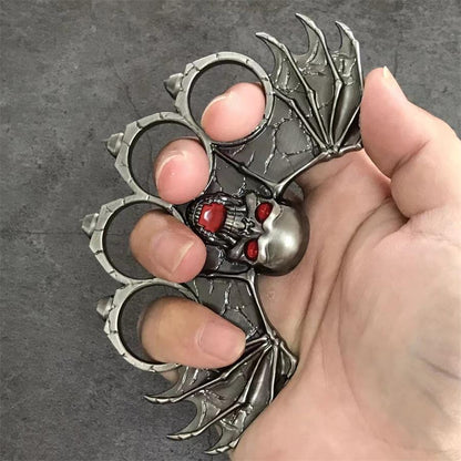 Bat Shape Zinc Alloy Creative Knuckle Dusters Four-hole Weighted Outdoor Tool