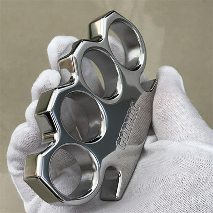 GODEDC Classic Mirror Steel Knuckle Dusters Outdoor Tool with Chamfering Design